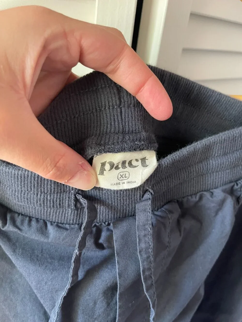 Pact Women's Steel Blue Stretch Poplin Jogger XL - Picture 2 of 3